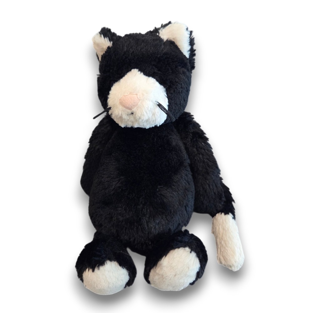Jellycat London Bashful Kitten Plush Toy Cat Black & White Tuxedo Medium 12''